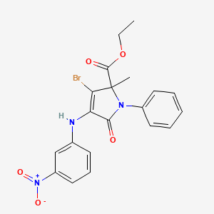 molecular formula C20H18BrN3O5 B4992149 ethyl 3-bromo-2-methyl-4-[(3-nitrophenyl)amino]-5-oxo-1-phenyl-2,5-dihydro-1H-pyrrole-2-carboxylate CAS No. 6172-40-3