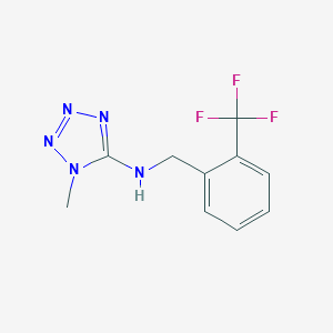 molecular formula C10H10F3N5 B499216 1-methyl-N-[[2-(trifluoromethyl)phenyl]methyl]tetrazol-5-amine CAS No. 878424-13-6