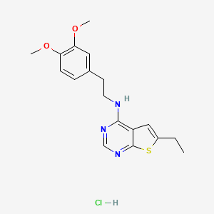 molecular formula C18H22ClN3O2S B4992186 N-[2-(3,4-dimethoxyphenyl)ethyl]-6-ethylthieno[2,3-d]pyrimidin-4-amine;hydrochloride 