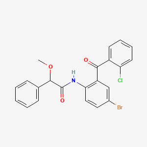 molecular formula C22H17BrClNO3 B4992191 N-[4-bromo-2-(2-chlorobenzoyl)phenyl]-2-methoxy-2-phenylacetamide 