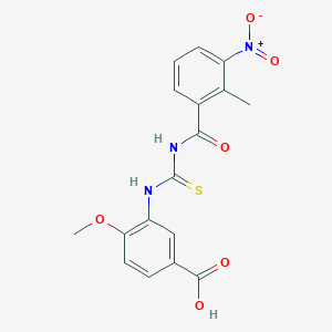 molecular formula C17H15N3O6S B4992229 4-METHOXY-3-({[(2-METHYL-3-NITROPHENYL)FORMAMIDO]METHANETHIOYL}AMINO)BENZOIC ACID 