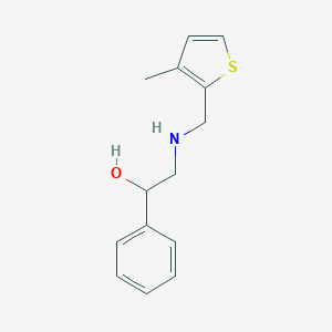 molecular formula C14H17NOS B499223 2-{[(3-Methyl-2-thienyl)methyl]amino}-1-phenylethanol 