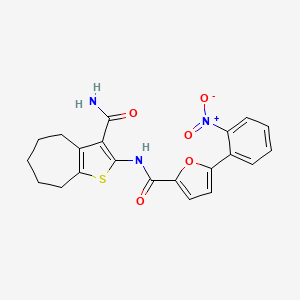 N-(3-carbamoyl-5,6,7,8-tetrahydro-4H-cyclohepta[b]thiophen-2-yl)-5-(2-nitrophenyl)furan-2-carboxamide