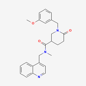 molecular formula C25H27N3O3 B4992412 1-(3-methoxybenzyl)-N-methyl-6-oxo-N-(4-quinolinylmethyl)-3-piperidinecarboxamide 