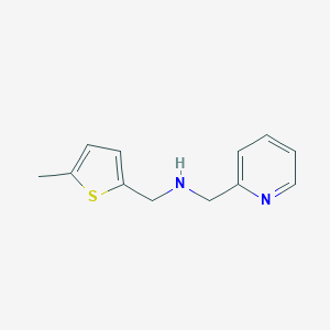 molecular formula C12H14N2S B499242 1-(5-methylthiophen-2-yl)-N-(pyridin-2-ylmethyl)methanamine CAS No. 892570-76-2
