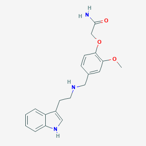 molecular formula C20H23N3O3 B499246 2-[4-({[2-(1H-indol-3-yl)ethyl]amino}methyl)-2-methoxyphenoxy]acetamide 