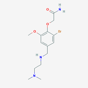 molecular formula C14H22BrN3O3 B499251 2-[2-Bromo-4-({[2-(dimethylamino)ethyl]amino}methyl)-6-methoxyphenoxy]acetamide 