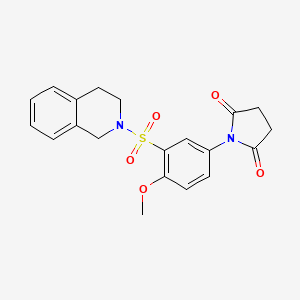 molecular formula C20H20N2O5S B4992515 1-[3-(3,4-dihydro-2(1H)-isoquinolinylsulfonyl)-4-methoxyphenyl]-2,5-pyrrolidinedione 