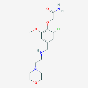 molecular formula C16H24ClN3O4 B499252 2-[2-Chloro-6-methoxy-4-({[2-(4-morpholinyl)ethyl]amino}methyl)phenoxy]acetamide 