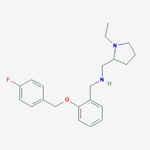 molecular formula C21H27FN2O B499256 1-(1-ethylpyrrolidin-2-yl)-N-{2-[(4-fluorobenzyl)oxy]benzyl}methanamine 