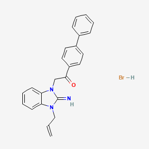 2-(2-imino-3-prop-2-enylbenzimidazol-1-yl)-1-(4-phenylphenyl)ethanone;hydrobromide