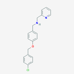 molecular formula C20H19ClN2O B499258 1-{4-[(4-chlorobenzyl)oxy]phenyl}-N-(pyridin-2-ylmethyl)methanamine 