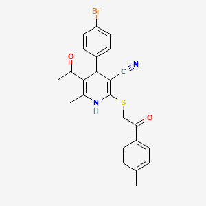 5-Acetyl-4-(4-bromophenyl)-6-methyl-2-[2-(4-methylphenyl)-2-oxoethyl]sulfanyl-1,4-dihydropyridine-3-carbonitrile