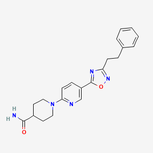 1-{5-[3-(2-phenylethyl)-1,2,4-oxadiazol-5-yl]-2-pyridinyl}-4-piperidinecarboxamide