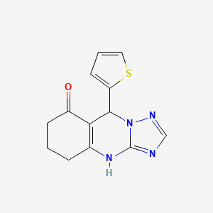 molecular formula C13H12N4OS B4992661 9-(2-thienyl)-5,6,7,9-tetrahydro[1,2,4]triazolo[5,1-b]quinazolin-8(4H)-one 