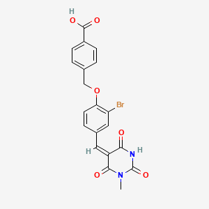 4-({2-bromo-4-[(E)-(1-methyl-2,4,6-trioxotetrahydropyrimidin-5(2H)-ylidene)methyl]phenoxy}methyl)benzoic acid