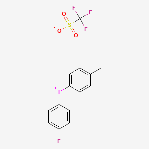 molecular formula C14H11F4IO3S B4992729 (4-Fluorophenyl)-(4-methylphenyl)iodanium;trifluoromethanesulfonate 