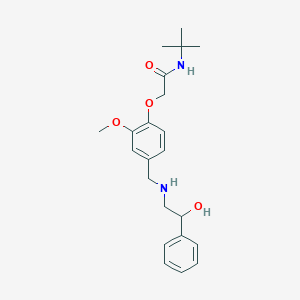 molecular formula C22H30N2O4 B499273 N-tert-butyl-2-(4-{[(2-hydroxy-2-phenylethyl)amino]methyl}-2-methoxyphenoxy)acetamide 