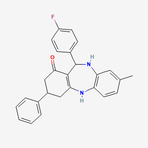 6-(4-Fluorophenyl)-3-methyl-9-phenyl-5,6,8,9,10,11-hexahydrobenzo[b][1,4]benzodiazepin-7-one