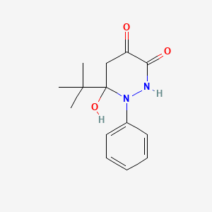 molecular formula C14H18N2O3 B4992859 6-Tert-butyl-6-hydroxy-1-phenyldiazinane-3,4-dione 