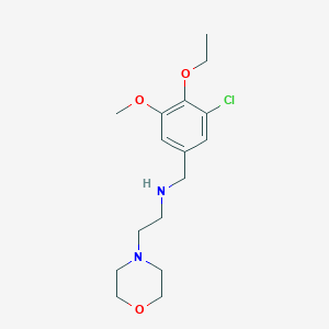 molecular formula C16H25ClN2O3 B499287 N-(3-chloro-4-ethoxy-5-methoxybenzyl)-2-(morpholin-4-yl)ethanamine 