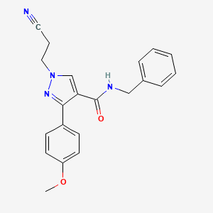 molecular formula C21H20N4O2 B4992880 N-benzyl-1-(2-cyanoethyl)-3-(4-methoxyphenyl)-1H-pyrazole-4-carboxamide 