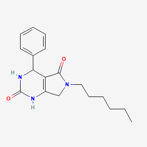 molecular formula C18H23N3O2 B4992935 6-Hexyl-4-phenyl-1,3,4,7-tetrahydropyrrolo[3,4-d]pyrimidine-2,5-dione 