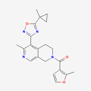 molecular formula C21H22N4O3 B4992956 6-methyl-5-[5-(1-methylcyclopropyl)-1,2,4-oxadiazol-3-yl]-2-(2-methyl-3-furoyl)-1,2,3,4-tetrahydro-2,7-naphthyridine 