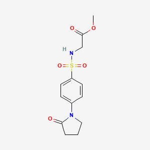 molecular formula C13H16N2O5S B4992962 methyl N-{[4-(2-oxo-1-pyrrolidinyl)phenyl]sulfonyl}glycinate 