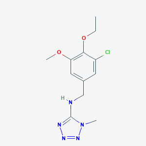 molecular formula C12H16ClN5O2 B499297 (3-Chloro-4-ethoxy-5-methoxy-benzyl)-(1-methyl-1H-tetrazol-5-yl)-amine CAS No. 876897-77-7