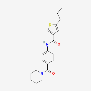 molecular formula C20H24N2O2S B4993008 N-[4-(piperidine-1-carbonyl)phenyl]-5-propylthiophene-3-carboxamide 