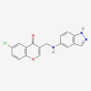 molecular formula C17H12ClN3O2 B4993032 6-chloro-3-[(1H-indazol-5-ylamino)methyl]-4H-chromen-4-one 