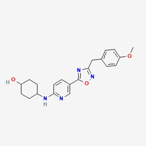 molecular formula C21H24N4O3 B4993039 trans-4-({5-[3-(4-methoxybenzyl)-1,2,4-oxadiazol-5-yl]-2-pyridinyl}amino)cyclohexanol 