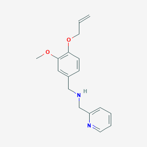 molecular formula C17H20N2O2 B499305 1-[3-methoxy-4-(prop-2-en-1-yloxy)phenyl]-N-(pyridin-2-ylmethyl)methanamine 