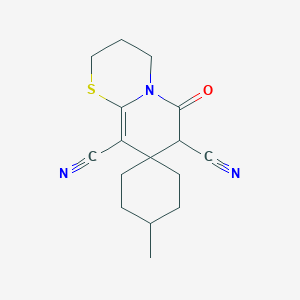 molecular formula C16H19N3OS B4993071 4'-methyl-6-oxospiro[2,3,4,7-tetrahydropyrido[2,1-b][1,3]thiazine-8,1'-cyclohexane]-7,9-dicarbonitrile 