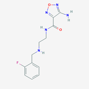 molecular formula C12H14FN5O2 B499310 4-amino-N-{2-[(2-fluorobenzyl)amino]ethyl}-1,2,5-oxadiazole-3-carboxamide CAS No. 727666-17-3