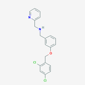 molecular formula C20H18Cl2N2O B499321 1-{3-[(2,4-dichlorobenzyl)oxy]phenyl}-N-(pyridin-2-ylmethyl)methanamine 