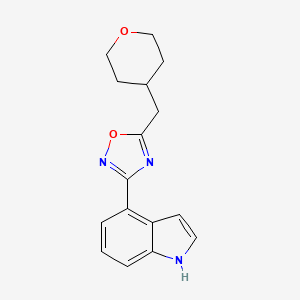 3-(1H-indol-4-yl)-5-(oxan-4-ylmethyl)-1,2,4-oxadiazole