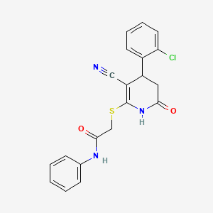 2-((4-(2-chlorophenyl)-3-cyano-6-oxo-1,4,5,6-tetrahydropyridin-2-yl)thio)-N-phenylacetamide