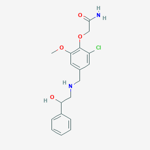 molecular formula C18H21ClN2O4 B499326 2-(2-Chloro-4-{[(2-hydroxy-2-phenylethyl)amino]methyl}-6-methoxyphenoxy)acetamide 