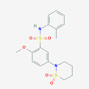 5-(1,1-dioxido-1,2-thiazinan-2-yl)-2-methoxy-N-(2-methylphenyl)benzenesulfonamide