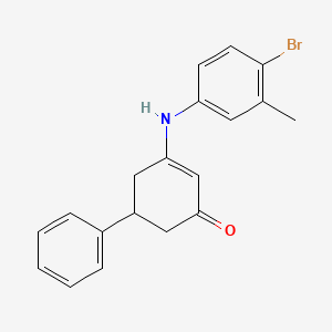 molecular formula C19H18BrNO B4993488 3-(4-Bromo-3-methylanilino)-5-phenylcyclohex-2-en-1-one 