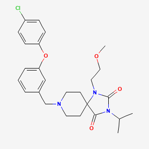 8-[3-(4-chlorophenoxy)benzyl]-3-isopropyl-1-(2-methoxyethyl)-1,3,8-triazaspiro[4.5]decane-2,4-dione