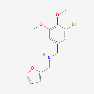 molecular formula C14H16BrNO3 B499350 1-(3-bromo-4,5-dimethoxyphenyl)-N-(furan-2-ylmethyl)methanamine 