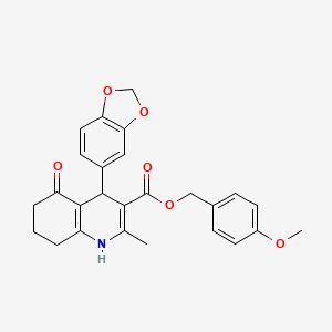 4-Methoxybenzyl 4-(1,3-benzodioxol-5-yl)-2-methyl-5-oxo-1,4,5,6,7,8-hexahydroquinoline-3-carboxylate