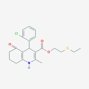 2-(Ethylsulfanyl)ethyl 4-(2-chlorophenyl)-2-methyl-5-oxo-1,4,5,6,7,8-hexahydroquinoline-3-carboxylate