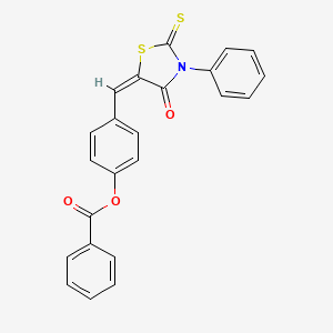 4-[(4-oxo-3-phenyl-2-thioxo-1,3-thiazolidin-5-ylidene)methyl]phenyl benzoate