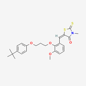 (5E)-5-[[2-[3-(4-tert-butylphenoxy)propoxy]-3-methoxyphenyl]methylidene]-3-methyl-2-sulfanylidene-1,3-thiazolidin-4-one