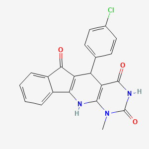 5-(4-Chlorophenyl)-1-methyl-1,3,5,11-tetrahydroindeno[2,3-e]pyrimidino[4,5-b]p yridine-2,4,6-trione