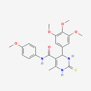 N-(4-METHOXYPHENYL)-6-METHYL-2-SULFANYLIDENE-4-(3,4,5-TRIMETHOXYPHENYL)-1,2,3,4-TETRAHYDROPYRIMIDINE-5-CARBOXAMIDE